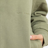 Sweat Jacket hoodie - solid pale olive - VIVI MARI