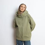 Sweat Jacket hoodie - solid pale olive - VIVI MARI