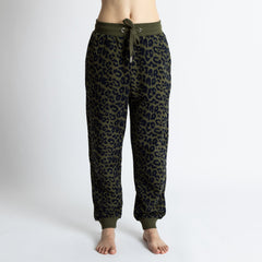 Sweat Pants - leo splashes navy/olive - VIVI MARI