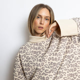 Sweatshirt turtle neck - leo splashes grey/sand - VIVI MARI