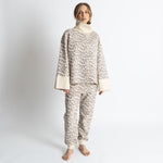 Sweatshirt turtle neck - leo splashes grey/sand - VIVI MARI