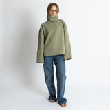 Sweatshirt turtle neck - solid pale olive - VIVI MARI