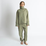 Sweatshirt turtle neck - solid pale olive - VIVI MARI