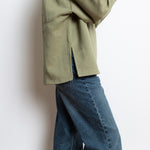 Sweatshirt turtle neck - solid pale olive - VIVI MARI