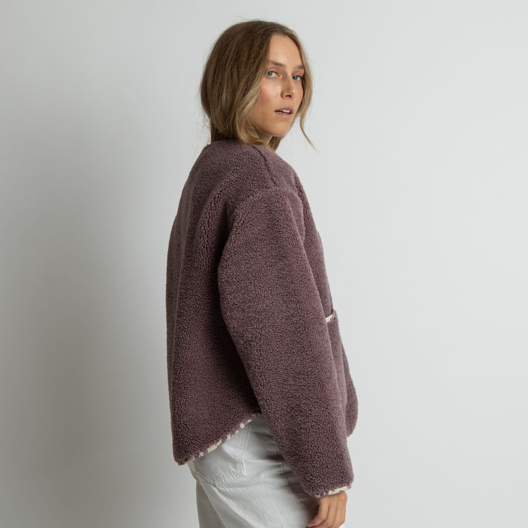 Teddy Fleece Jacket - ash plum - VIVI MARI