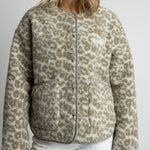 Teddy Fleece Jacket - leo splashes stone/sand - VIVI MARI