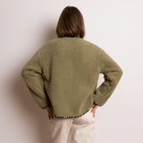 Teddy Fleece Jacket - pale olive - VIVI MARI