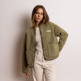 Teddy Fleece Jacket - pale olive - VIVI MARI