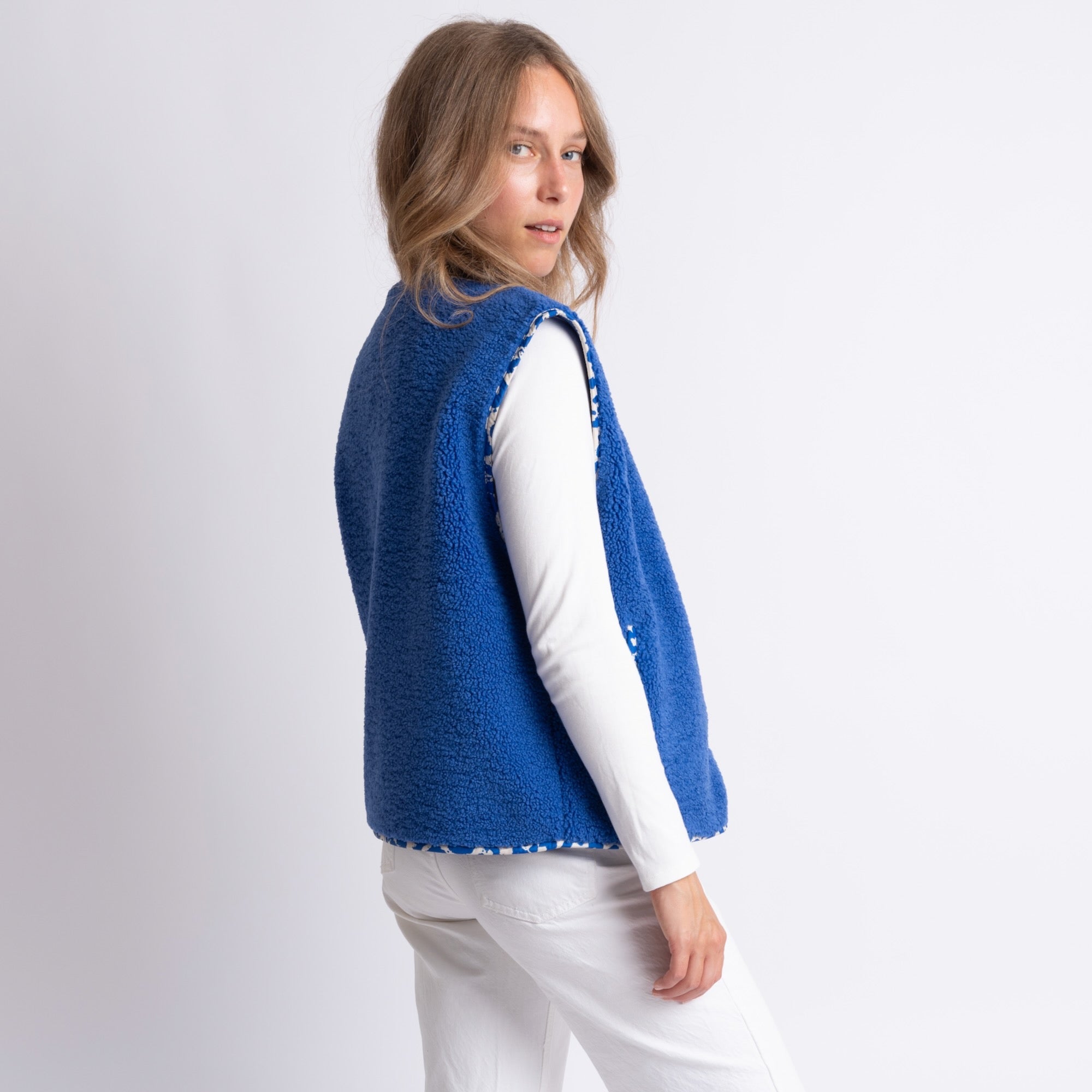 Teddy Fleece Vest - blue - VIVI MARI