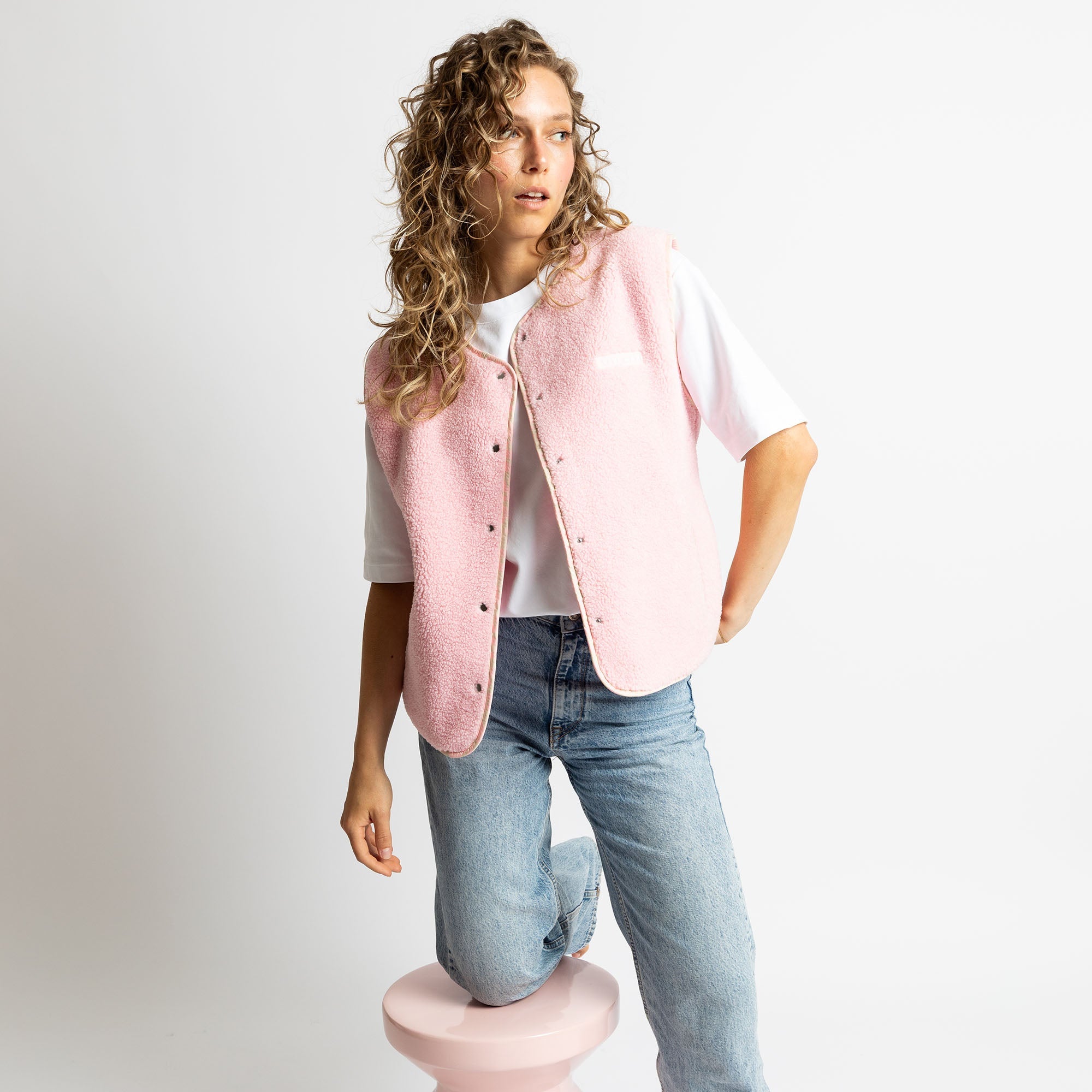 Teddy Fleece Vest - candy pale pink - VIVI MARI