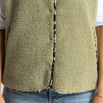 Teddy Fleece Vest - pale olive - VIVI MARI