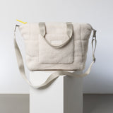 Teddy Tote Bag medium + strap basic woven slim - sand - VIVI MARI