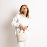 Teddy Tote Bag mini + strap basic woven slim - sand - VIVI MARI