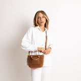 Teddy Tote Bag small + strap basic woven slim - caramel - VIVI MARI