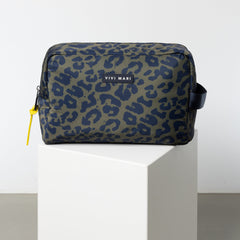 Toiletry Bag large - leo splashes navy/olive - VIVI MARI