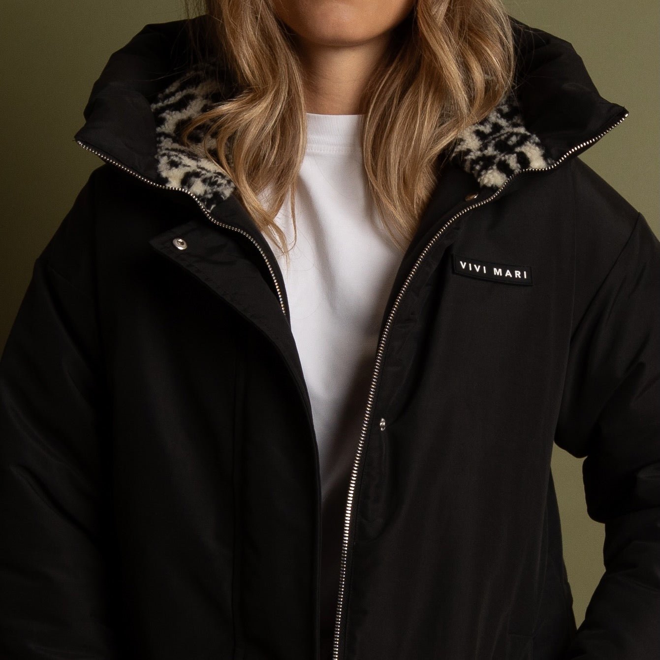 Winter Parka black/leo black - sand - VIVI MARI