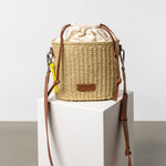 Bucket Bag Straw - tan - VIVI MARI