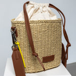 Bucket Bag Straw - tan - VIVI MARI