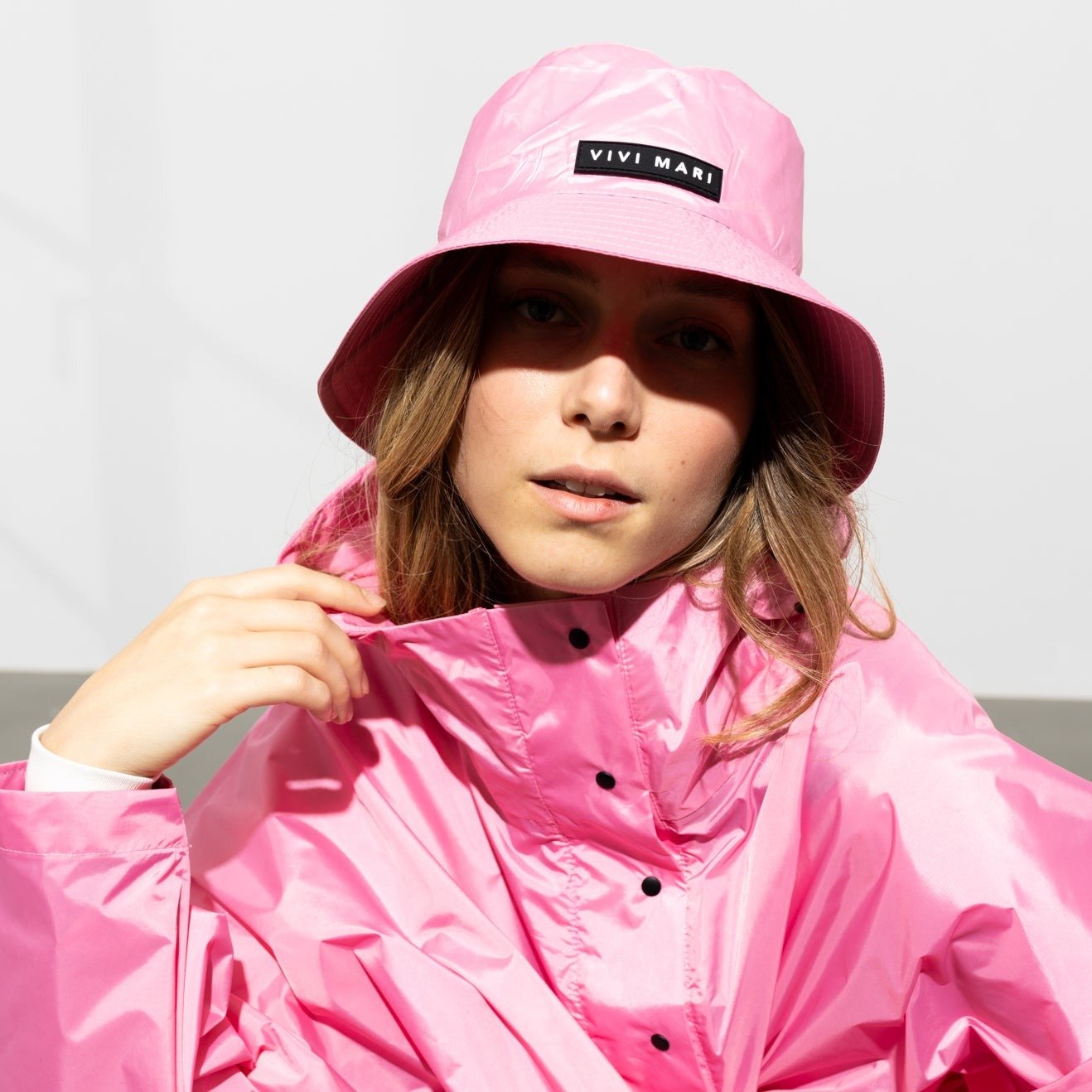 Bucket Hat solid soft pink - VIVI MARI