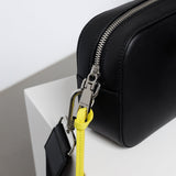crossbody bag small + strap basic woven - black - VIVI MARI
