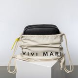 crossbody bag + strap basic woven - black - VIVI MARI