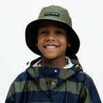 Kids Bucket Hat solid olive - VIVI MARI