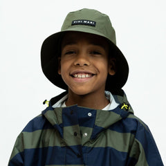 Kids Bucket Hat solid olive - VIVI MARI