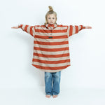 Kids Raincoat bold stripes cinnamon/latte - VIVI MARI