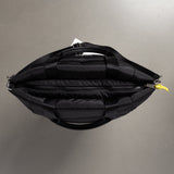 padded tote bag large + strap basic woven slim - black - VIVI MARI