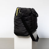 padded tote bag large + strap basic woven slim - black - VIVI MARI