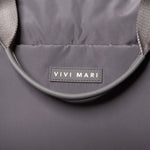padded tote bag large + strap basic woven slim - taupe - VIVI MARI