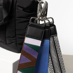 padded tote bag medium + strap basic woven slim - black - VIVI MARI