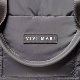 padded tote bag medium + strap basic woven slim - taupe - VIVI MARI