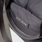 padded tote bag medium + strap basic woven slim - taupe - VIVI MARI