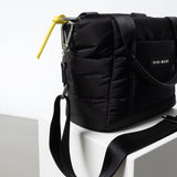 padded tote bag small + strap basic woven slim - black - VIVI MARI