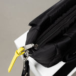 padded tote bag small + strap basic woven slim - black - VIVI MARI