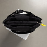padded tote bag small + strap basic woven slim - black - VIVI MARI