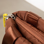 padded tote bag small + strap basic woven slim - tan - VIVI MARI