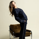 Pyjama Set (Pants + Shirt long sleeve) - solid navy - VIVI MARI