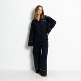 Pyjama Set (Pants + Shirt long sleeve) - solid navy - VIVI MARI