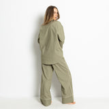 Pyjama Set (Pants + Shirt long sleeve) - solid pale olive - VIVI MARI