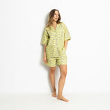 Pyjama Set (Shorts + Shirt short sleeve) - leo splashes yellow/grey - VIVI MARI