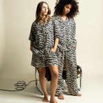 Pyjama Shirt long sleeve - leo splashes black/sand - VIVI MARI