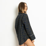 Pyjama Shirt long sleeve - leo splashes navy/olive - VIVI MARI