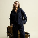 Pyjama Shirt long sleeve - solid navy - VIVI MARI