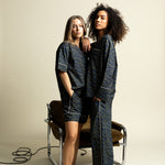 Pyjama Shirt short sleeve - leo splashes navy/olive - VIVI MARI
