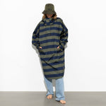 Raincoat bold stripes - navy/olive - VIVI MARI