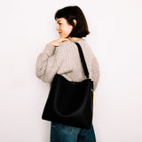 tote bag + strap basic classic - black - VIVI MARI