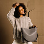 tote bag + strap basic classic - taupe - VIVI MARI